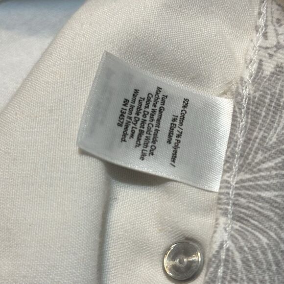 Vineyard Vines ladies Grey White Seashell Pants size 10 casual beachy - Picture 10 of 10